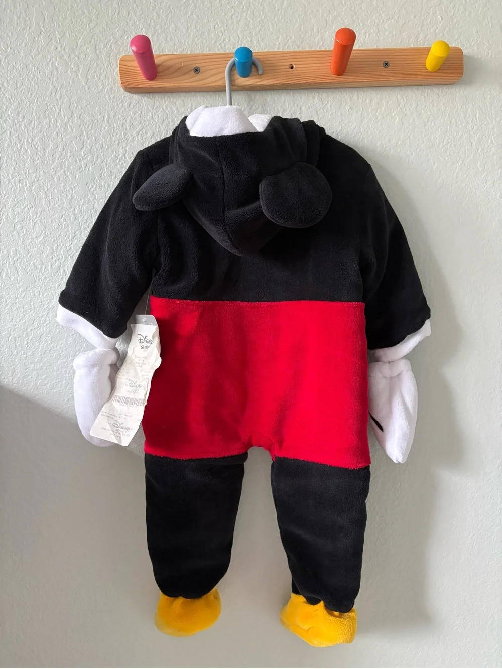 Disney Baby Mickey Mouse Pajama Onesie Romper with Hood and Gloves